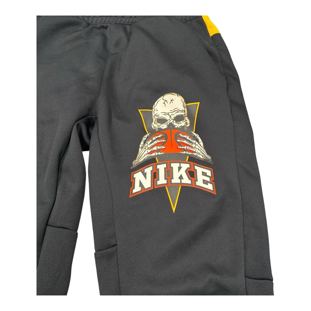 NIKE Frenzy Jogger Pants‎ Small Mens Black Orange Yellow Skull Logo Basketball - Picture 4 of 14